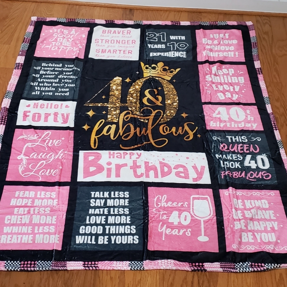 40 & Fabulous Birthday Blanket